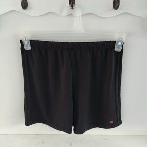 Vogue Sports workout shorts black with pink Vogue logo, Size Medium stretch